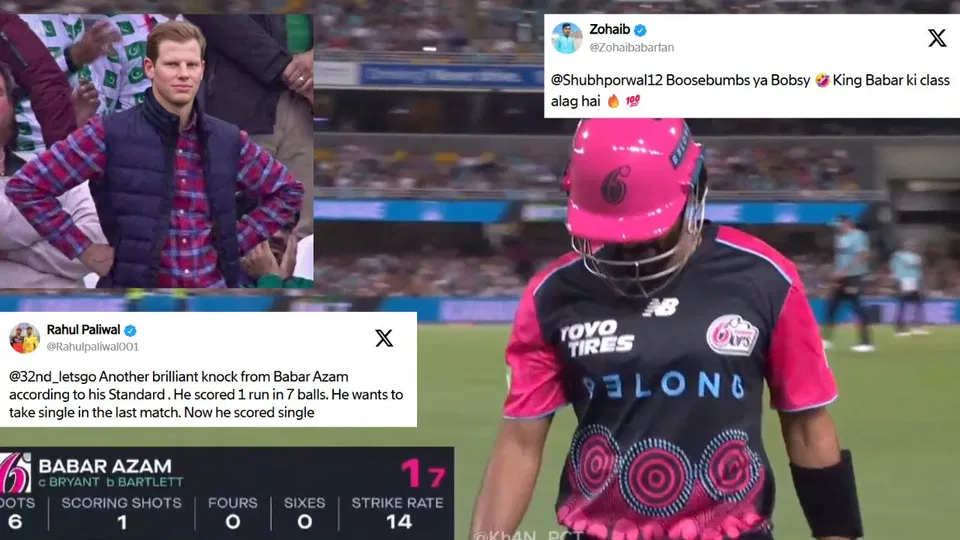 "Revenge innings failed": Fans troll Babar Azam's BBL failure after Steve Smith feud